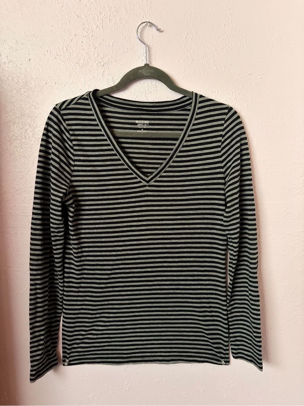 Mossimo Supply Co. Black & Gray Striped Top